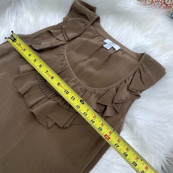 Loft 100% Silk Dress - size XS - Taupe - Picture 6 of 8